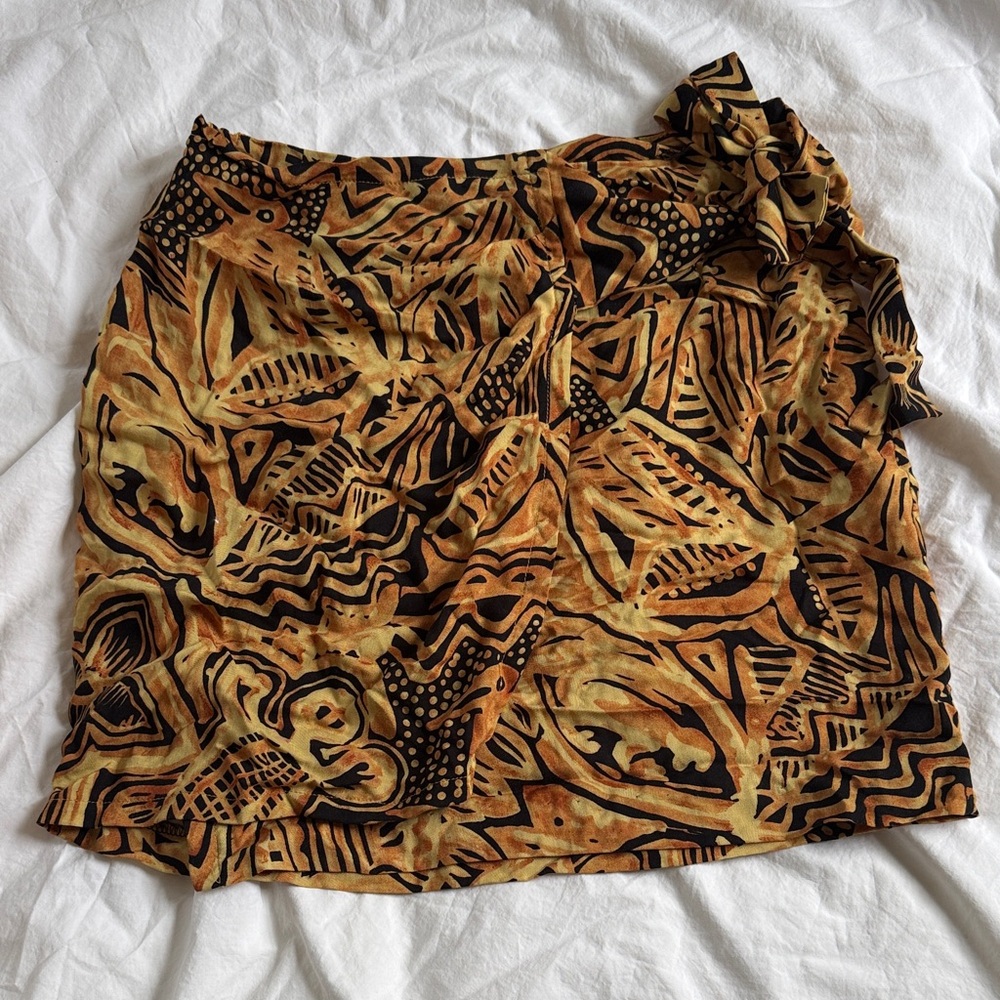 Juniors Print Wrap Skirt